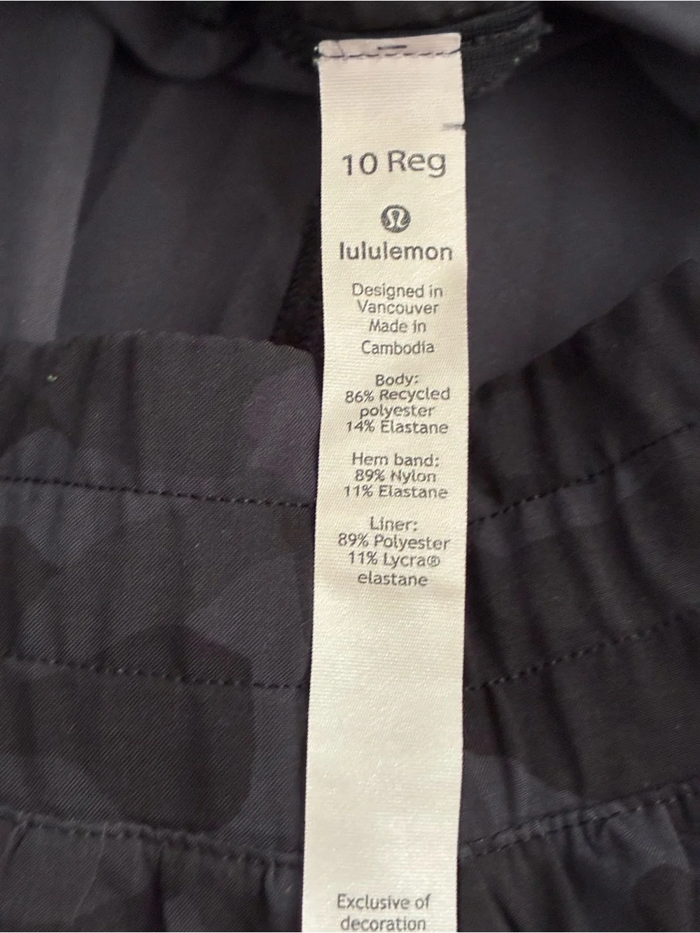 Lululemon Black Camo Hotty Hot Shorts 2.5” Unlined - Picture 6 of 6